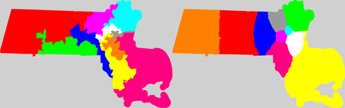 Massachusetts congressional district map, current and my way