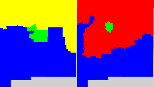 New Mexico congressional district map, current and my way