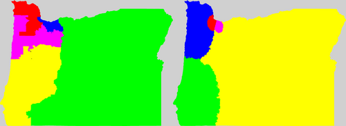 Oregon congressional district map, current and my way