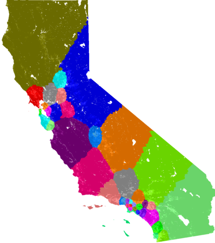 California Senate congressional district map, current