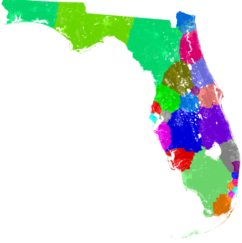 Florida Congress congressional district map, current