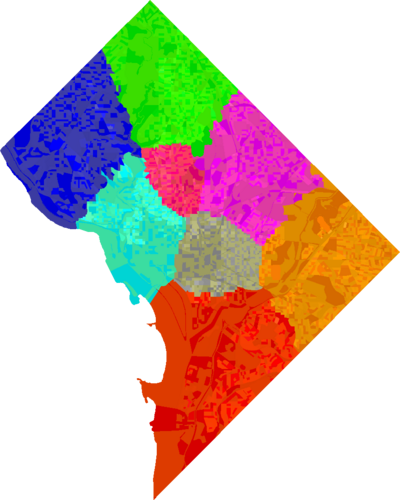 District of Columbia Ward Districts congressional district map, current