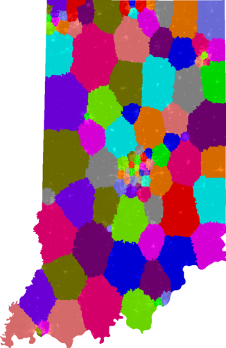 Indiana House of Representatives congressional district map, current