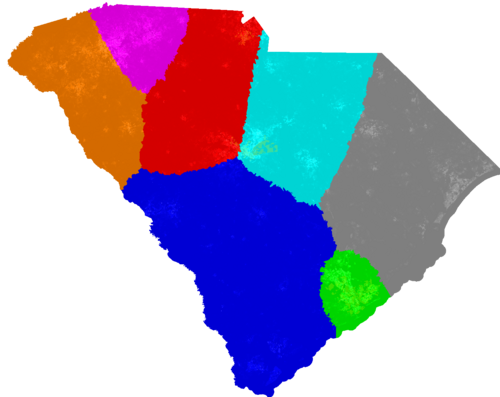 South Carolina Congress congressional district map, current